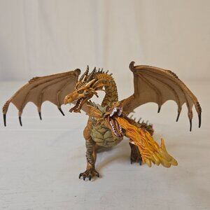 2005 Papo Golden Dragon 2 headed fire breathing